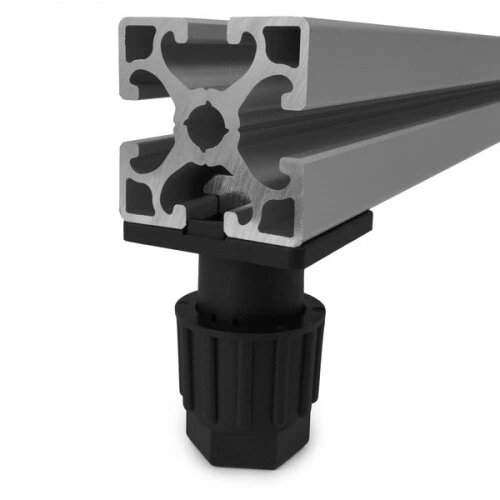 Stellfuß PA M8 + M12 höhenverstellbar Gerätefuß für Aluprofil 45x45 Nut 10 - Bild 2 von 4