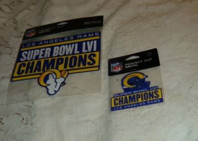 LOS ANGELES RAMS SUPER BOWL 56 CHAMPIONS DIE CUT DECAL SET ONE 8'' ONE 4'' NEW 