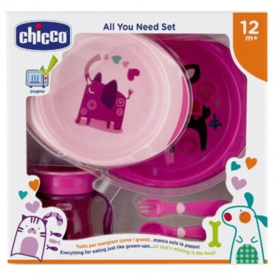 Chicco Silikon Baby Fütterungsset 5-teilig Geschenkbox - BPA-freies Babygeschirr mit...