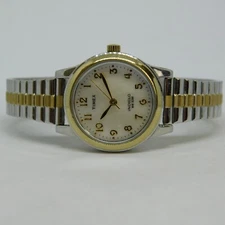 Timex Indiglo WR 30M Two-Tone Quartz Analog Women's Watch Sz. 6 1/4" New Battery