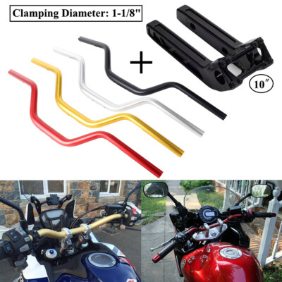1 1/8  Moto Style High Bend Handlebar 10  Riser For Harley Super Glide Low Rider