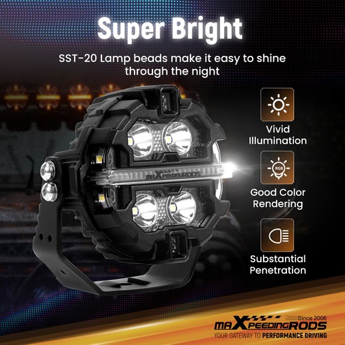 Off Road LED Light Pods 3.5" Side Shooter Spot Beam For SUV ATV White 6000K 12V - Picture 5 of 12