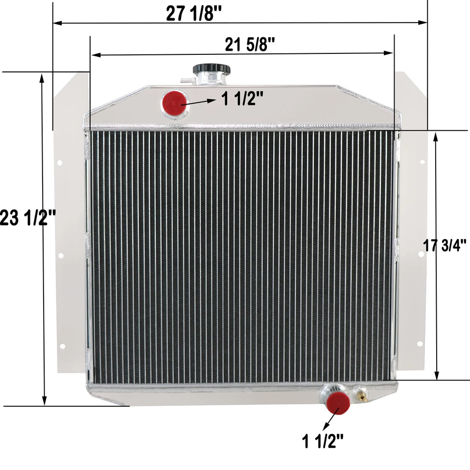 Radiador de 4 filas + ventilador de cubierta para Studebaker Commander Regal Deluxe 1949-1952 Foto 3 de 4
