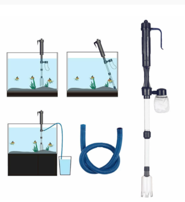 #ad Aquarium Water Pump Electric Syphon Operated Fish Tank Sand Washer Vacuum $17.35