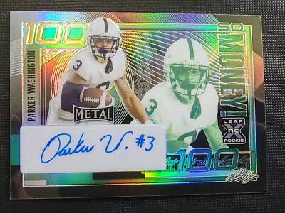 Parker Washington 2023 Leaf Metal XRC So Money Autograph 3/5 Football Card 