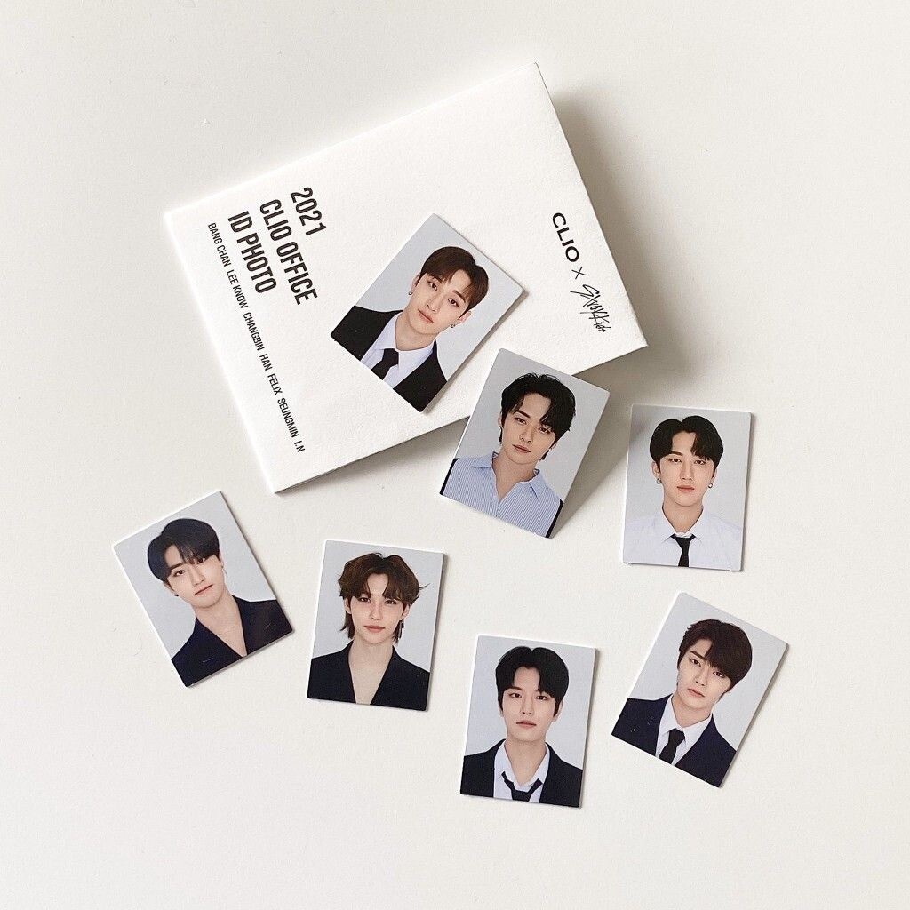 NEW CLIO X Stray Kids 2021 Office ID Photo OFFICIAL Full Set NEW CLIO X Stray Kids 2021 Office ID Photo OFFICIAL Full Set
