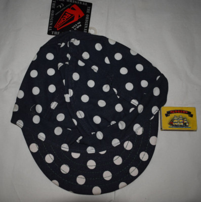 Kromer Schweißermütze 56 cm / 7 Kappen Schweißer Made in USA / blau gepunktet Hard Peak