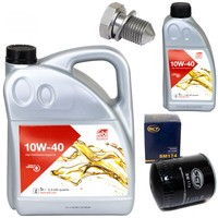 MotoröL Set 10W-40 6 Liter + ÖLfilter SM 174 + Schraube FüR Audi A6 Skoda VW 2.8
