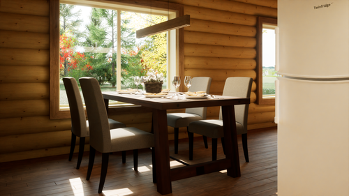 LOG CABIN HOME shell kit logs 1266 sq.ft 36' x 24' with loft and porch - Picture 9 of 12