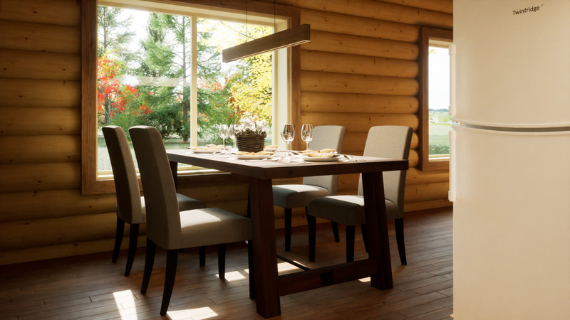 LOG CABIN HOME shell kit logs 1266 sq.ft 36' x 24' with loft and porch - thumbnail 9