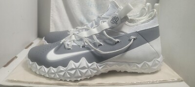 Nike Size 14 Mens Lace Up White/ Gray LaCrosse Shoes