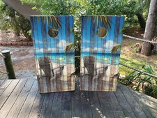 WATERPROOF FADEPROOF Cornhole Board Wraps - Life on the Beach