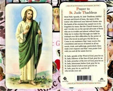 Prayer to St. Jude Thaddeus - Plastic Holy Card HC10-026E