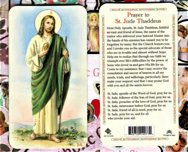 Prayer to St. Jude Thaddeus Plastic Holy Card HC10026E eBay