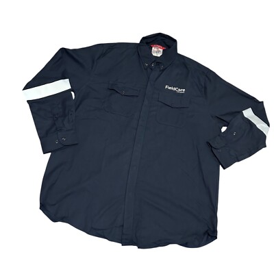 Strata Button up blue work shirt 3X style SFX310 ARC FR reflective plant protec