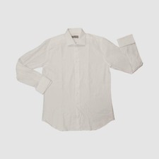 275 Canali Men Modern-Fit White Herringbone French-Cuff Dress Shirt 16.5/42