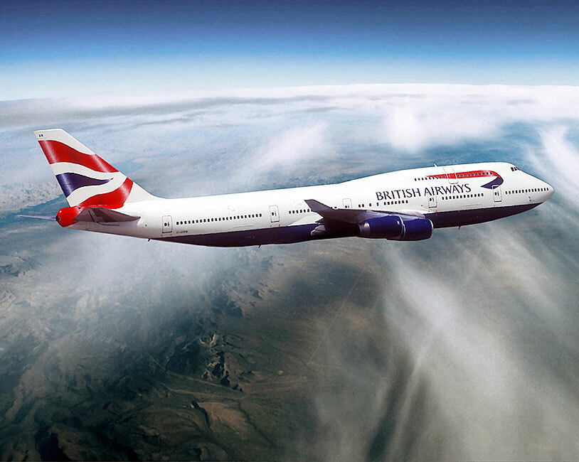 BRITISH AIRWAYS BOEING 747-400 IN FLIGHT 8x10 GLOSSY PHOTO PRINT