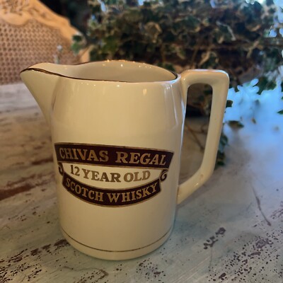 Vintage Chivas Regal 12 Year Old Scotch Whiskey Ceramic Pitcher Jug 5'' Tall