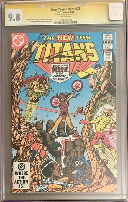 New Teen Titans 28 CGC SS 9.8 SIGNED George Perez DC 1983 Origin 1st ...