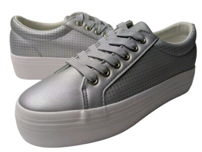 JABASIC Womens Platform Sneakers Comfortable Lace Up Casual Shoes Walking Size 8