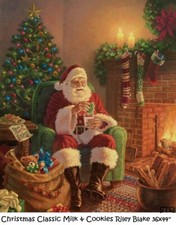 Classic Christmas Santa Milk  Cookies cotton quilt fabric Riley Blake Panel