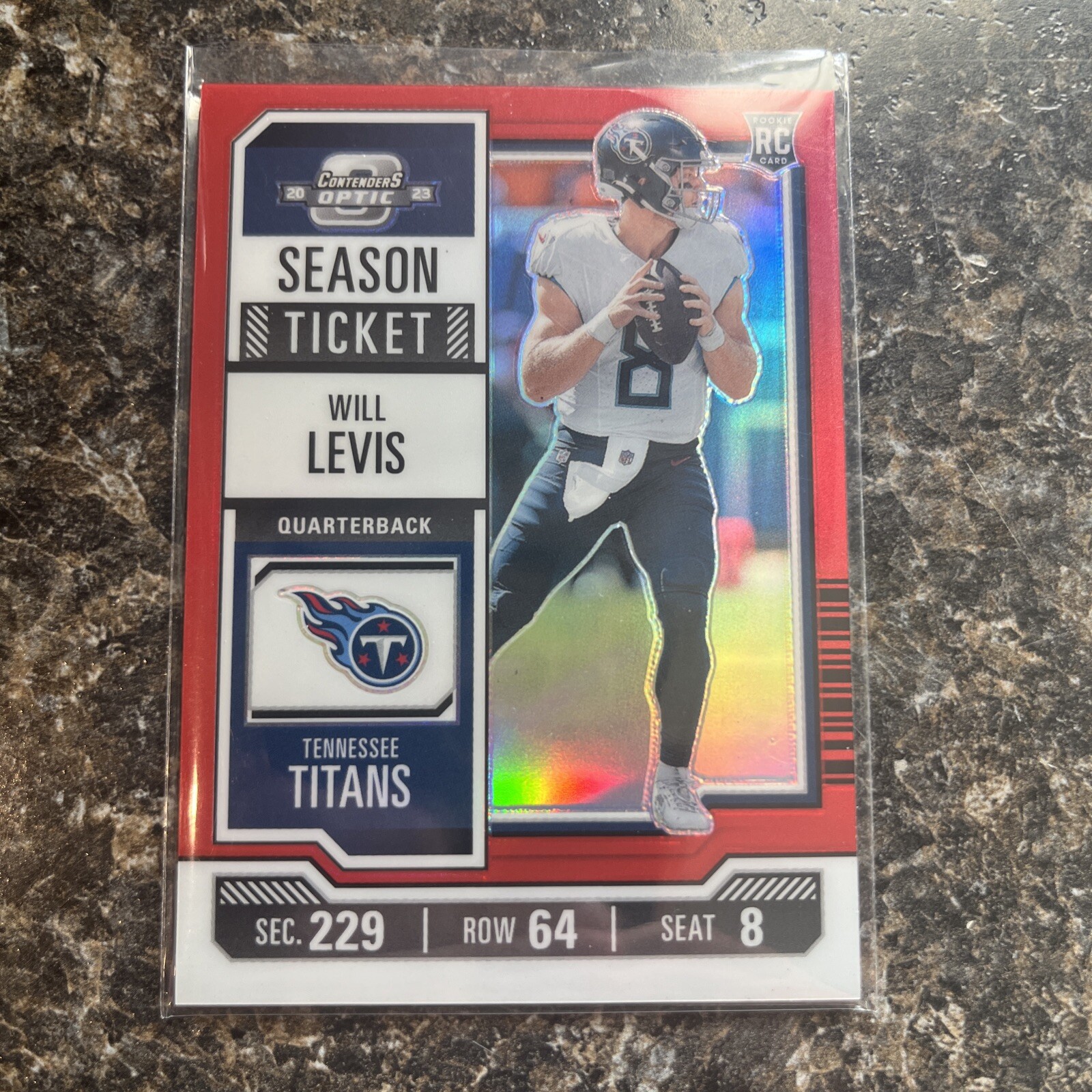 2023 Panini Contenders Optic Will Levis Season Ticket RC-Red Prizm 120/175 #56🔥