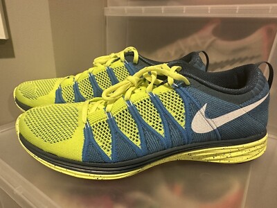 Nike Flyknit Lunar 2 Mens‎ 11 Green Breathable Running Sneakers 620465-714 NIKE FLYKNIT LUNAR 2 RUNNING SHOES MEN US 11.5 GRAY VOLT  main image 3