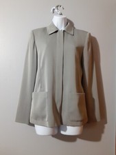 Kasper Women's Blazer Gray Zip Up Closure Two Front Pockets Size 6 Office Wear