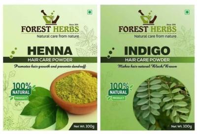 Pure & Natural Henna & Indigo Powder for for Hair Care & Hair Color, Each 100g