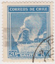 (CH274) 1938 Chile 20c green/blue (B)
