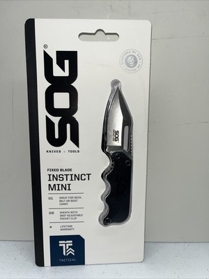 SOG Instinct Mini Knife 1.9'' Satin Plain Edge G10 Handles w/ Sheath - NB1002-CP