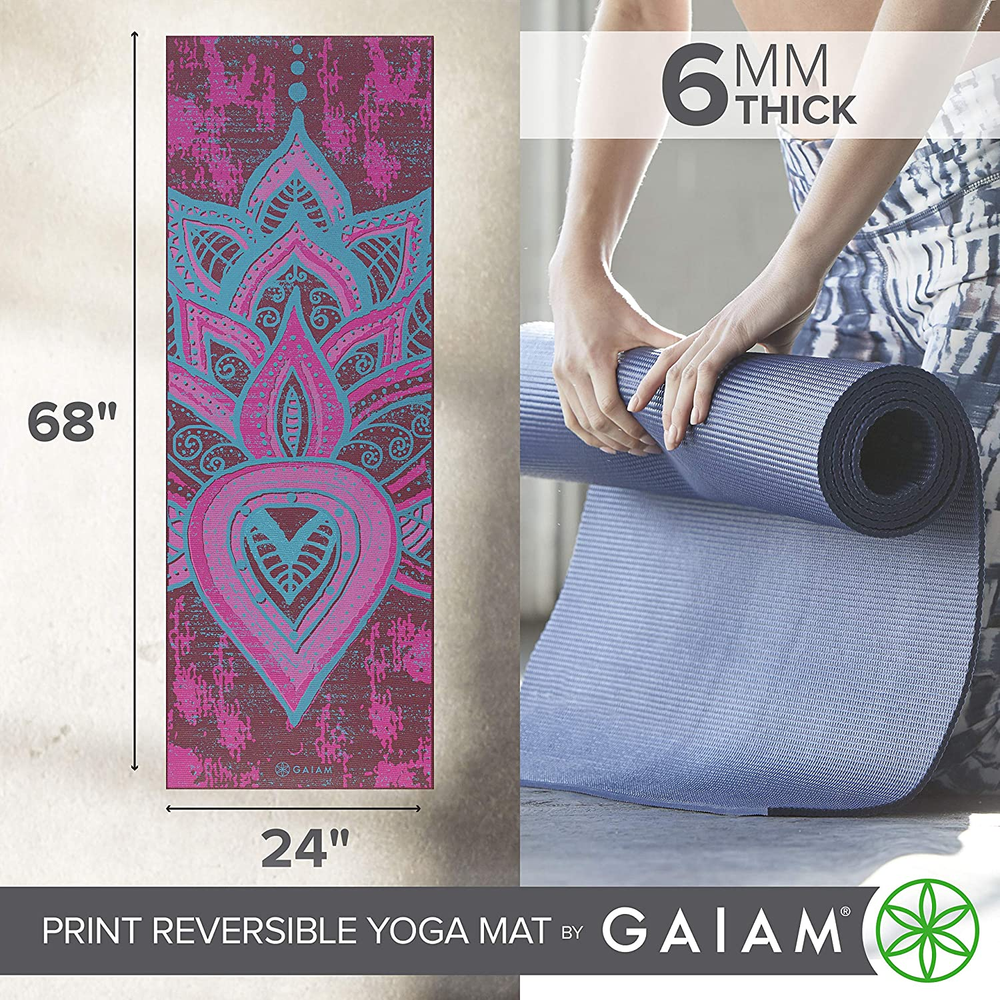 Premium 6mm Reversible Non-Slip Yoga Mat for Extra Thick Fitness & Exercise
