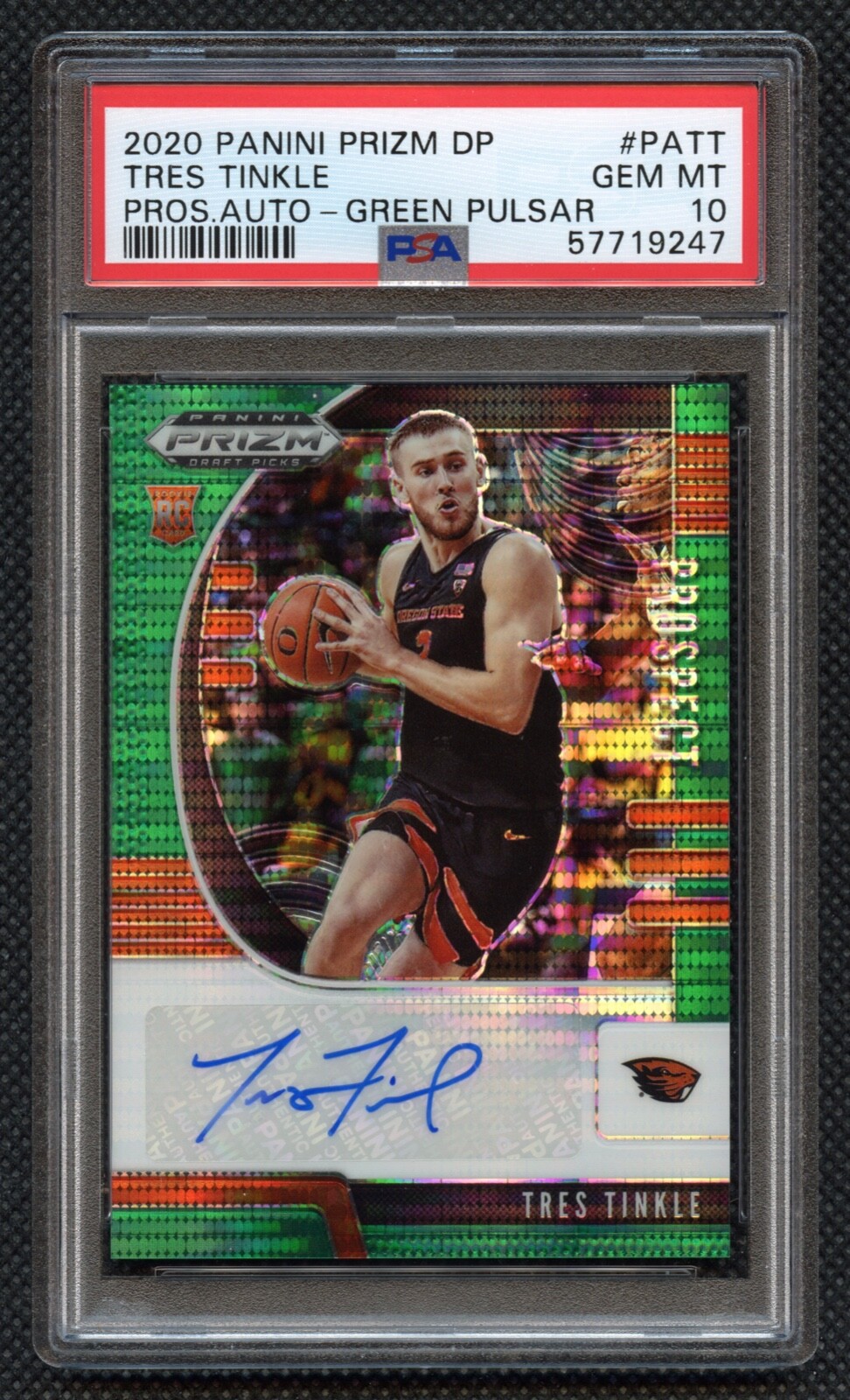 2020 Panini Prizm DP Tres Tinkle Rookie 4/25 Auto Green Pulsar PSA 10 Gem Mint