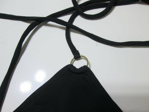Undrest Womens Size 3 One Piece Swimsuit Black Halter Open Back Ruched Beachwear - Picture 5 of 6