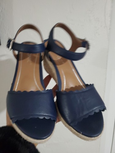 Vionic Stephanie Women's Wedge Espadrille Navy Blue Sandals Size 7 - 第 2/12 張圖片
