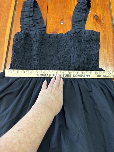 Abercrombie & Fitch Black Dress Smocked Bodice Size XLT - Picture 6 of 6