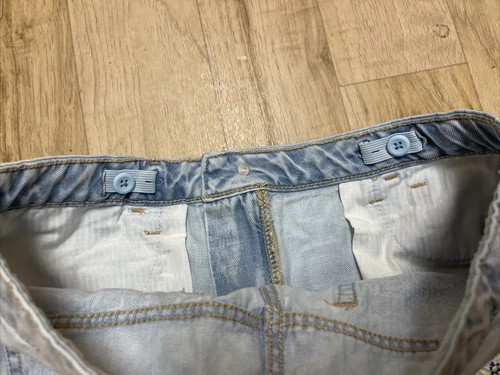Gap Kids Disney Belle Embroidered Blue Jeans Distressed Girlfriend Plus Sz 16 - Picture 11 of 12