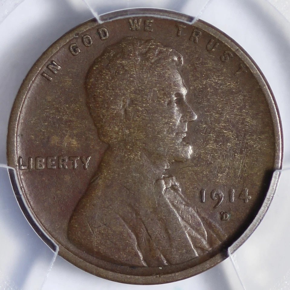 1914-D Lincoln Wheat Cent Penny PCGS VG08 VG8 Key Date GRCLM - Image 2 of 3