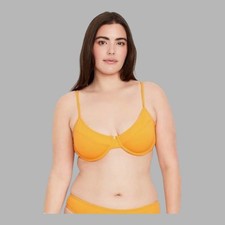 Old Navy Ladies Texured Yellow Underwire Balconette Swim Top Size XL