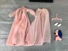 Vintage BARBIE NIGHTY NEGLIGEE Pink Lingerie Sheer Robe Nightgown Shoes Dog #965