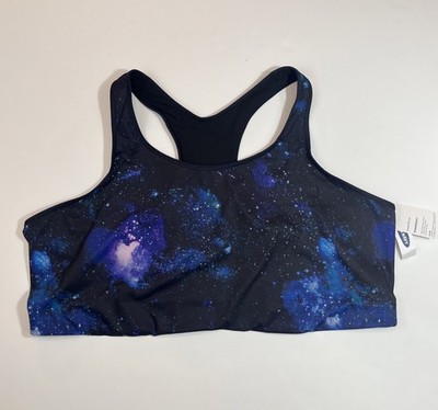 NWT Old Navy Active 4X Plus Go-Dry Powersoft Space Galaxy Sports Bra