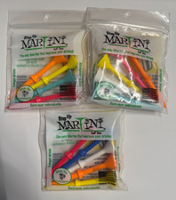 Martini Golf 3-1/4" Durable Plastic Step-Up Tees Consistent Height 3 Packs