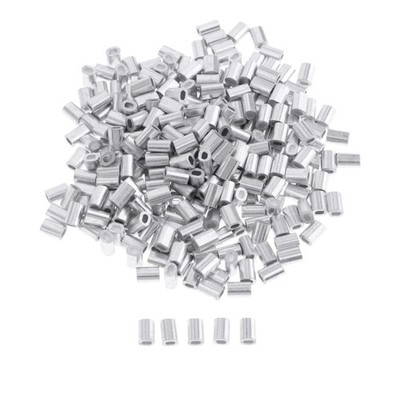 100Pcs Aluminium Crimping Loop Sleeve Rohrverbinder Angeldraht Rohr Angelschnur