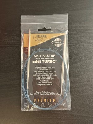 NEW addi TURBO circular knitting needles US 8 40 /5mm 100cm