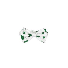 St. Patrick's Day Man Tie Necktie Green Shamrock Clover Leaves Festival White