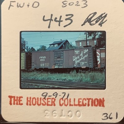 1971 FW&D 8023 Boxcar Burlington Route Way of Zephyrs 35mm Slide Train RR