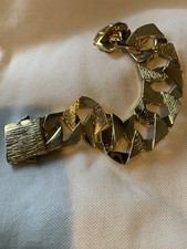 Luxury Heavy 18K Gold Filled 27mm GF  Bark Chaps Cuban Curb Bracelet