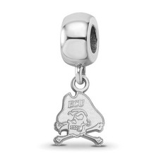 Sterling Silver East Carolina Univ. XS Logo Dangle Bead Charm
