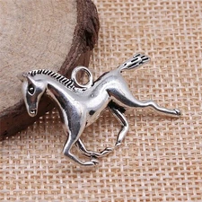 3 or 7PCS Antique Silver Tone Horse Charm Pendant, 3D Animal Charm XCS331