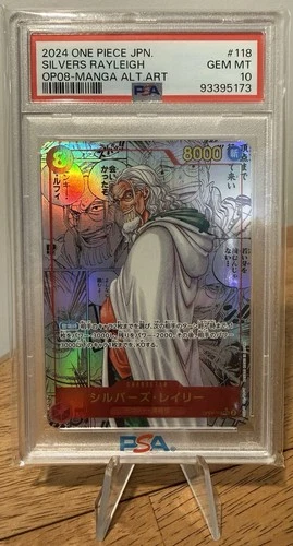 PSA 10 Rayleigh OP08-118 Manga Alt Art SEC Two Legends ONE PIECE Card Japanese